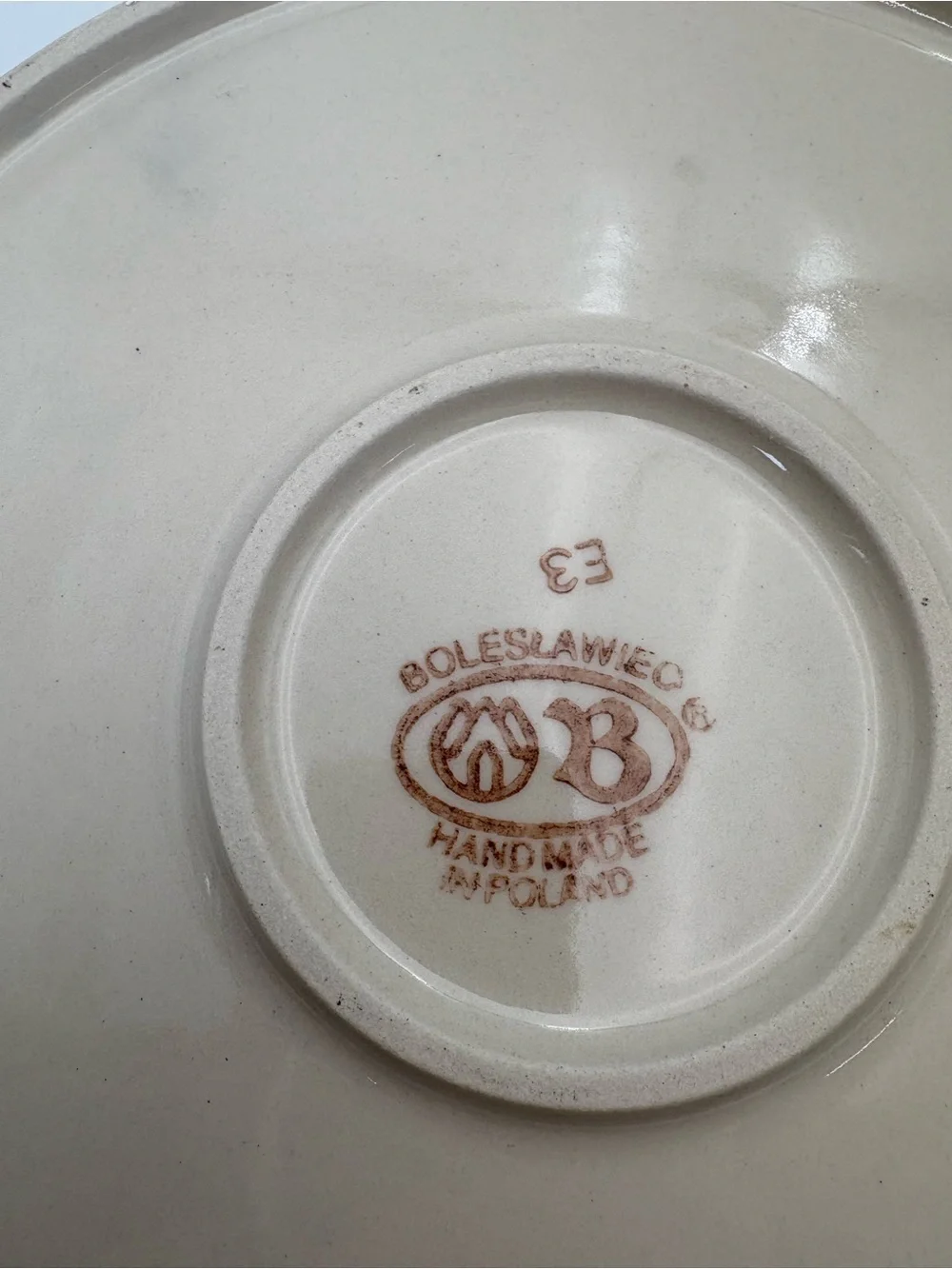 Vintage Polish Pottery Hand-Painted Ceramic Apple Baking Dish with Round Tray